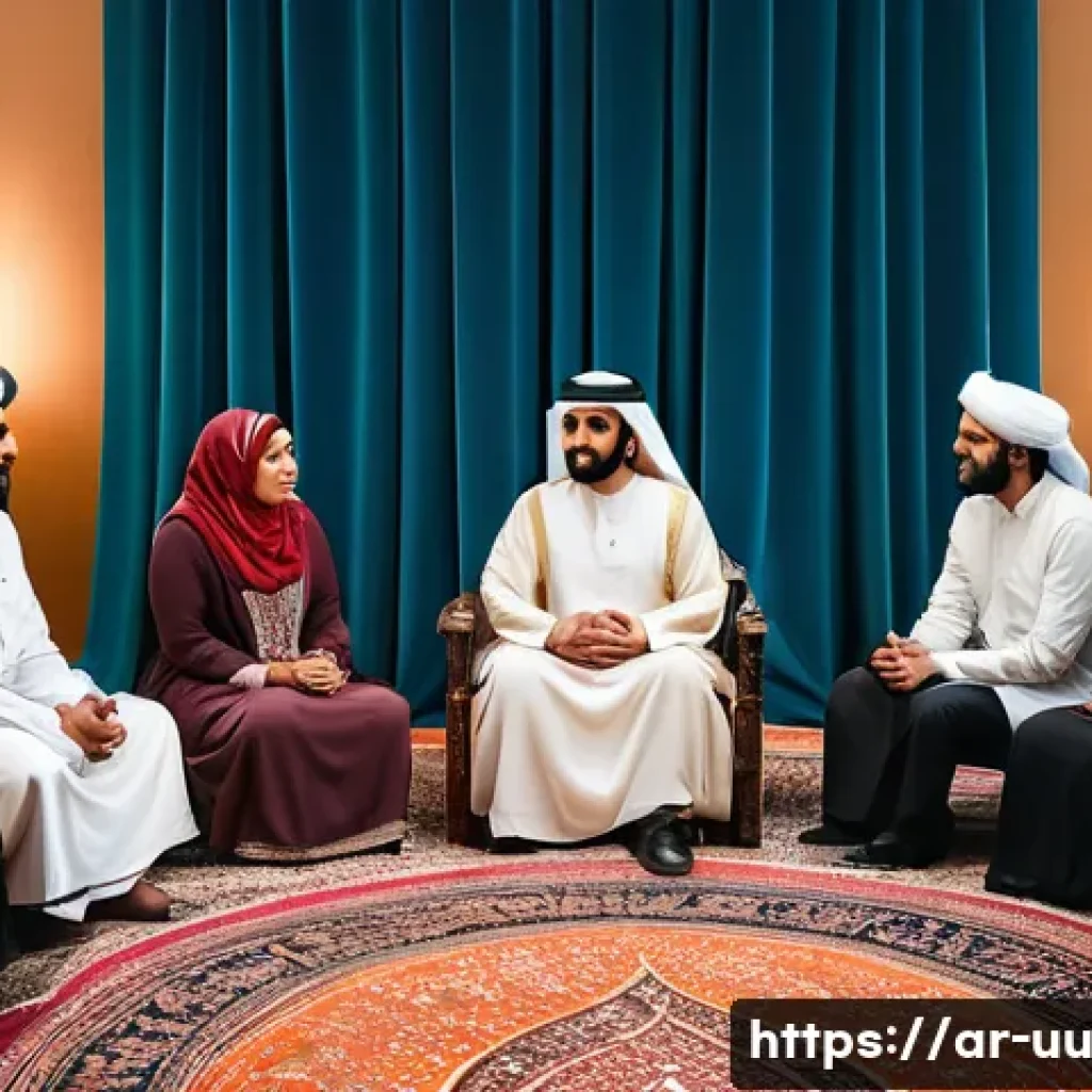 회복적 정의와 트라우마 회복의 연관성 - A diverse group of Middle Eastern adults, including men and women dressed in modest, culturally appr...
